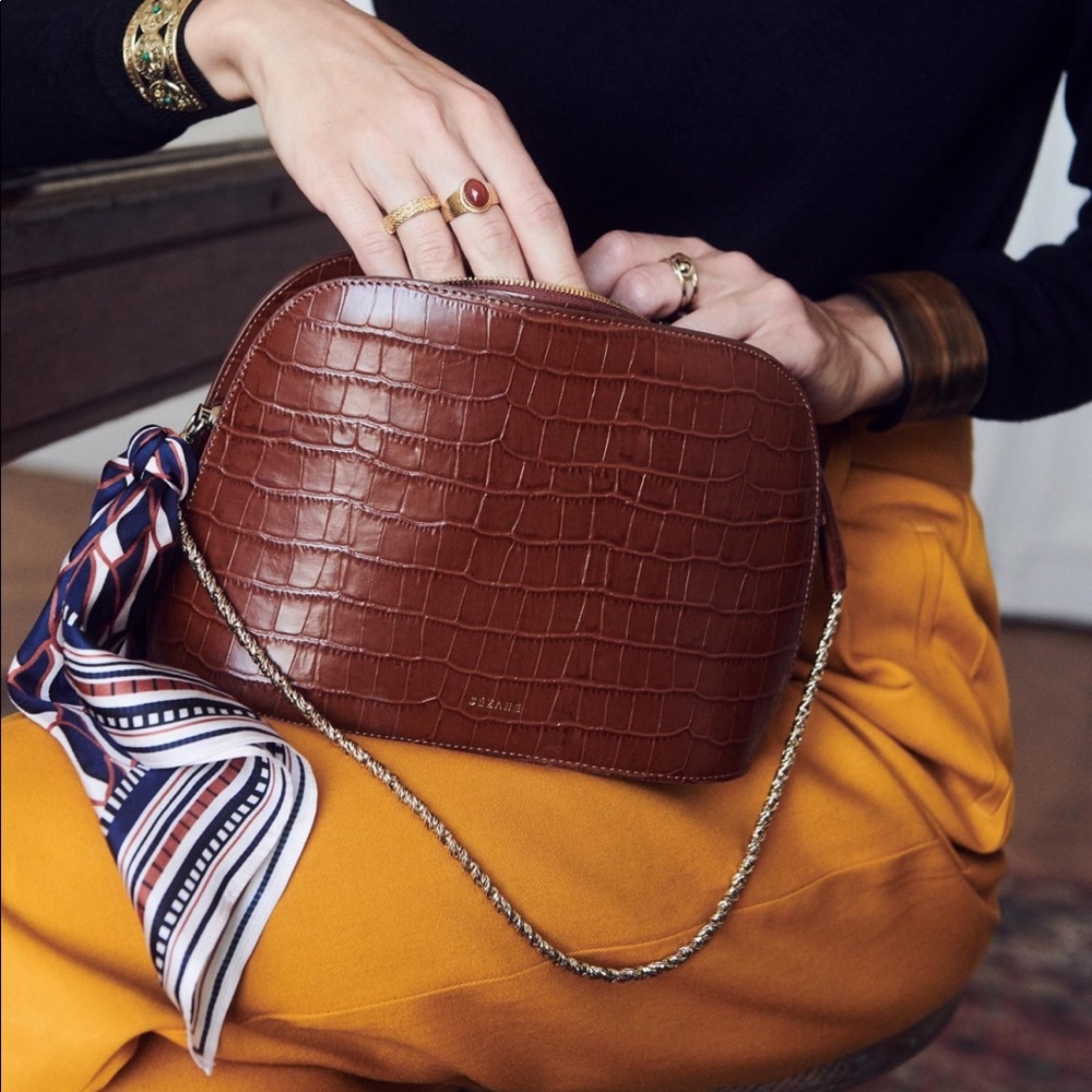 Sezane Croco Victor Bag NWT